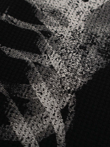 Sweat-shirt gaufré à motif squelette-2495