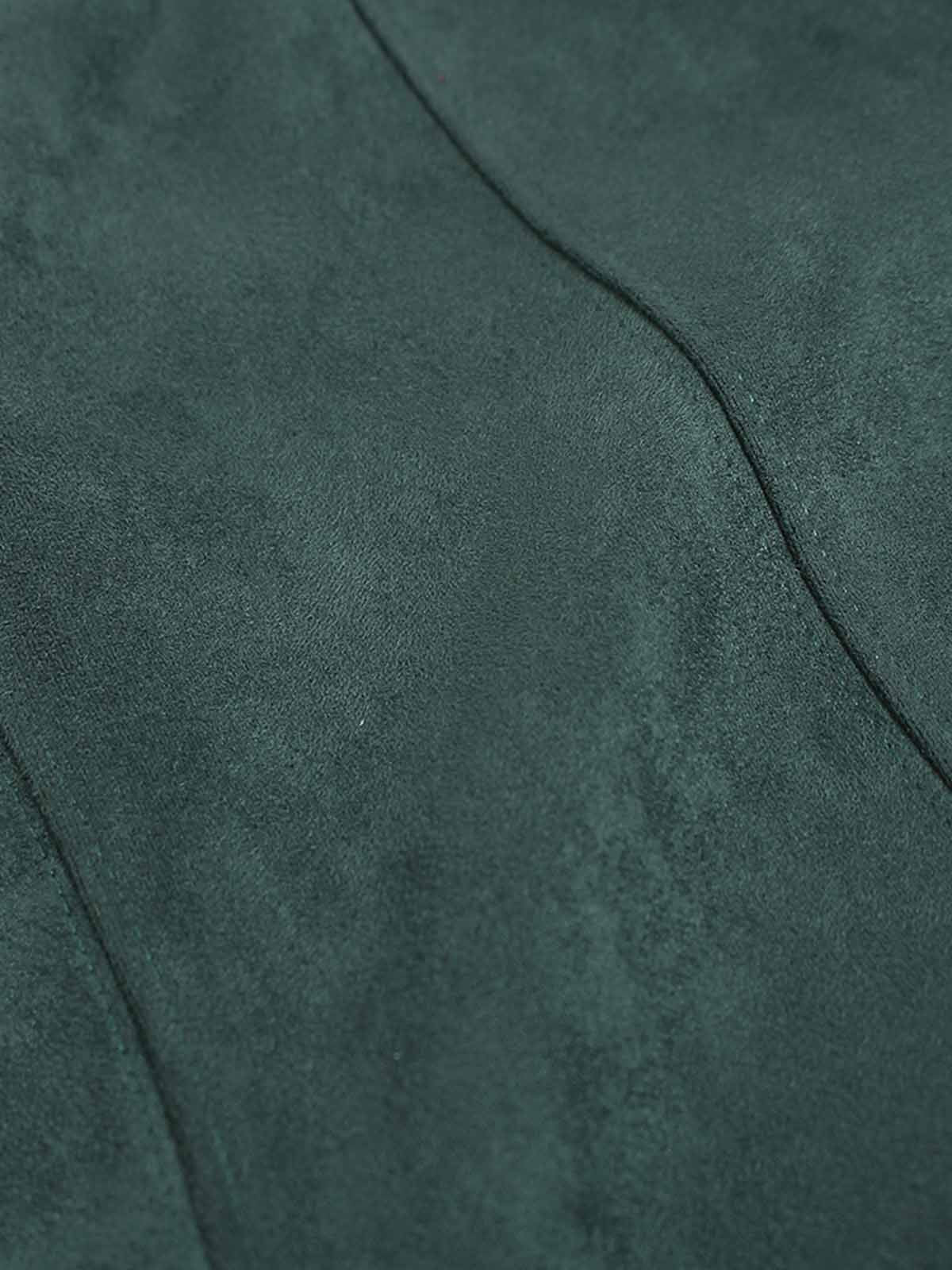 Suede Letter Embroidered Cropped Zip-Up Hoodie 