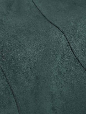 Suede Letter Embroidered Cropped Zip-Up Hoodie 