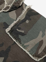 Retro Double Waist Camouflage Barrel Pants - 2555 