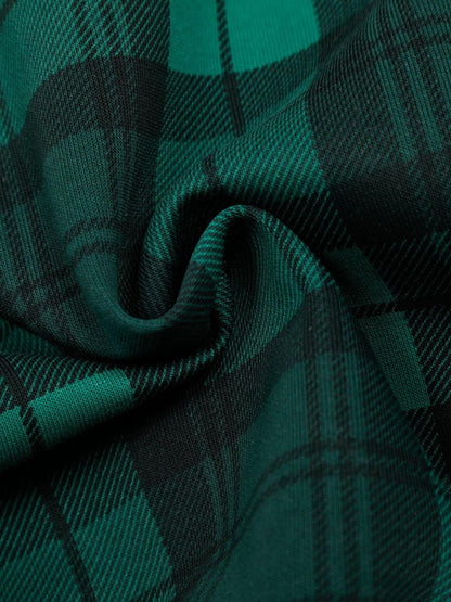 Plaid Hooded Jacket with Bold Lettering for Casual Style 