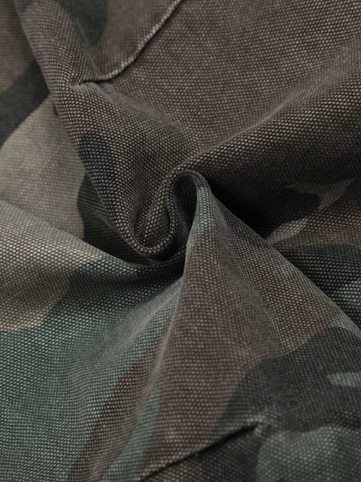 Retro Double Waist Camouflage Barrel Pants 