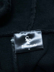Distressed Embroidered Hooded Knit Vest