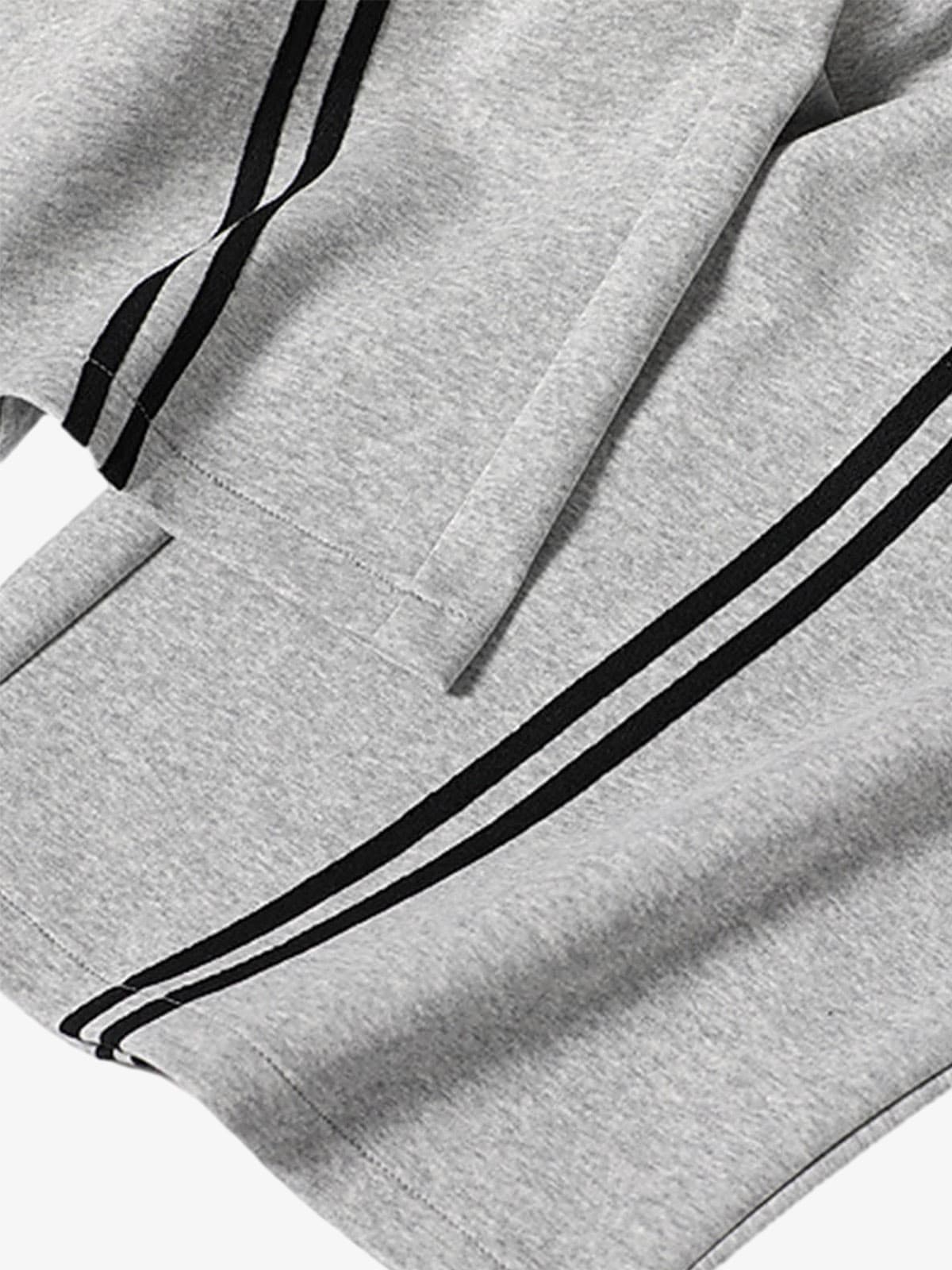 Cotton Web Stitching Letter Print Drawstring Barrel Pants 