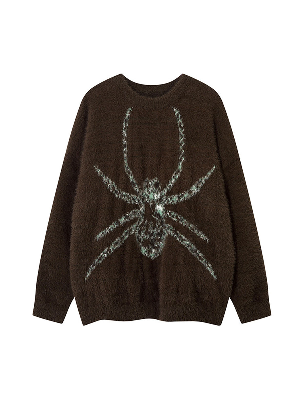 Thesupermade Spider Jacquard Knit Crew Neck Sweater