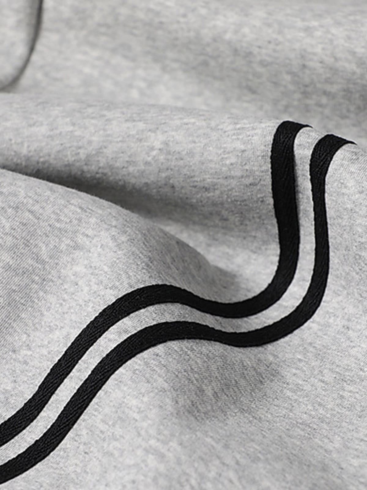 Cotton Web Stitching Letter Print Drawstring Barrel Pants 