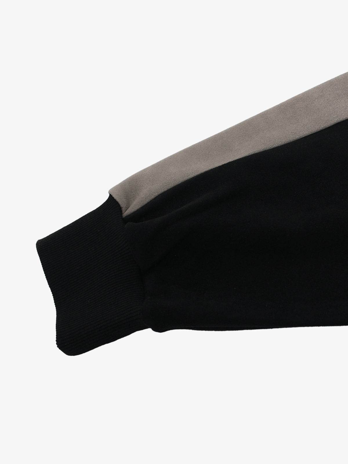 Suede Foam Letter Patchwork Zipper Shorts Jacket 