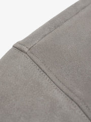 Suede Large Pocket Faux Two-Piece Zipper Short Jacket 