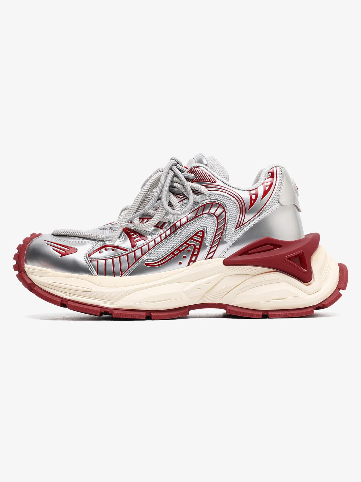 Thesupermade American Retro Invisible Height-enhancing Thick-soled Mecha Sneakers 