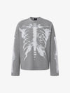 Sweat-shirt gaufré à motif squelette-2495