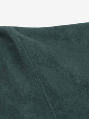 Suede Letter Embroidered Cropped Zip-Up Hoodie 