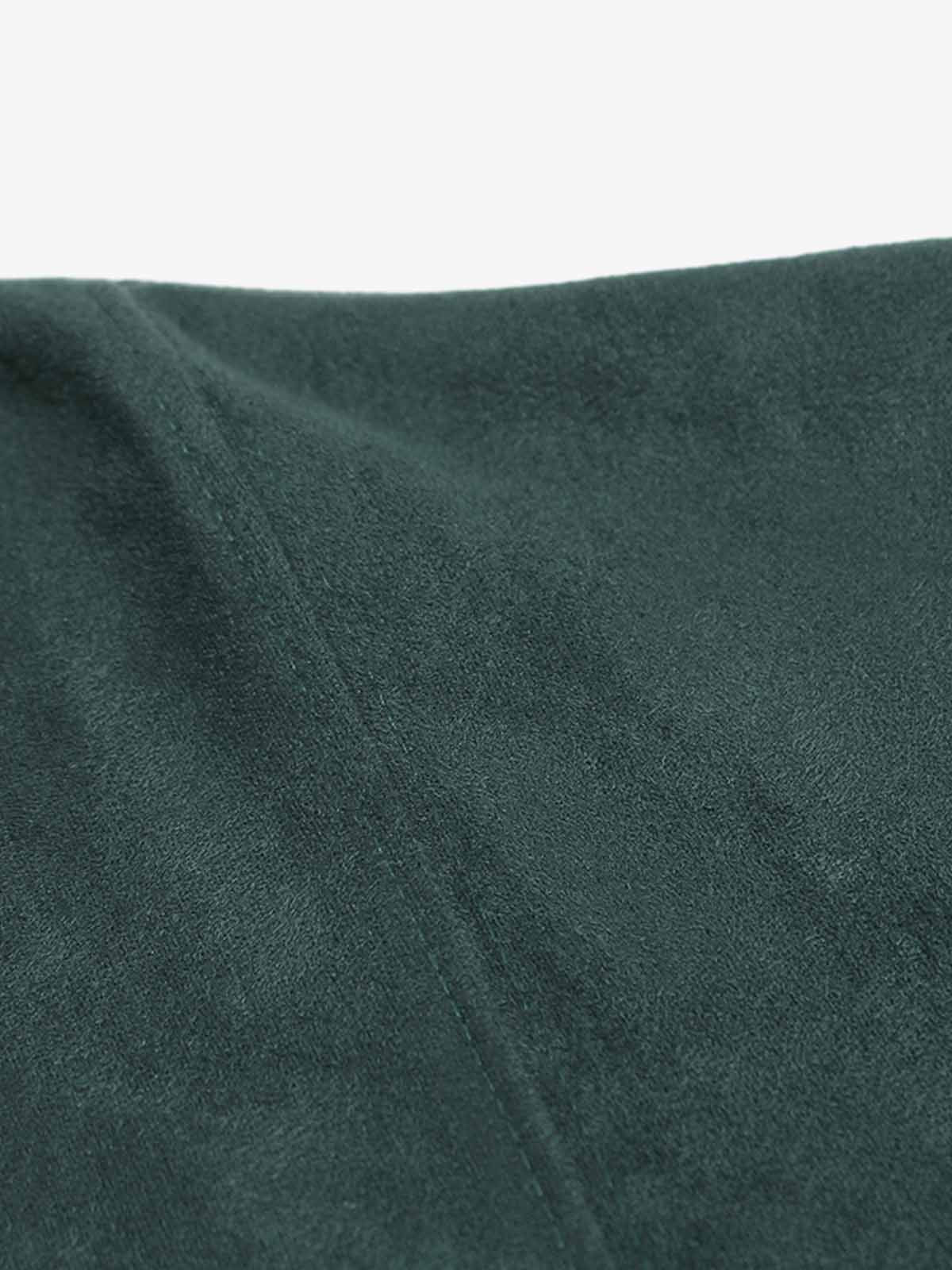 Suede Letter Embroidered Cropped Zip-Up Hoodie 