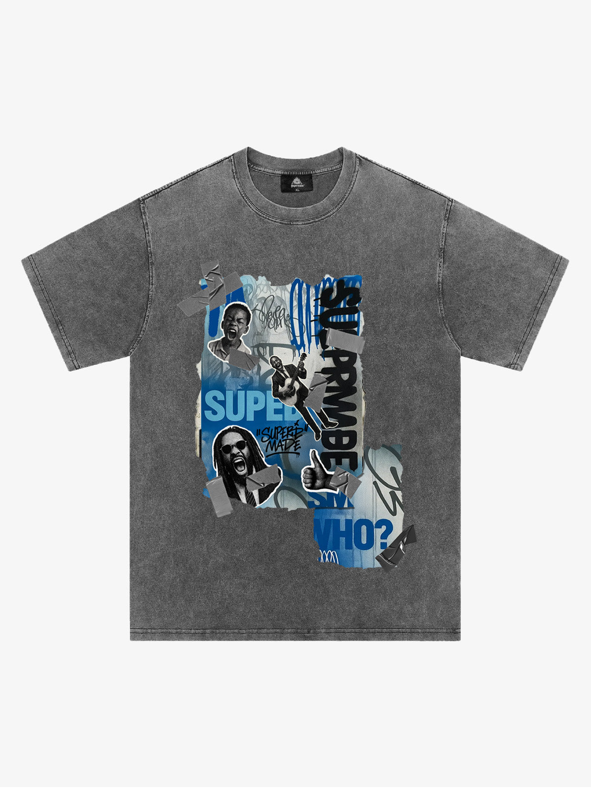 Supermade Trendy Retro Hip-Hop Character T-Shirt 