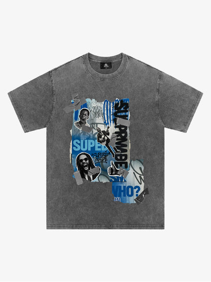 Supermade Trendy Retro Hip-Hop Character T-Shirt 