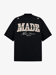 Vintage Patchwork Embroidered Letter T-Shirt 