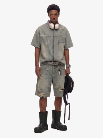 Ripped Denim Distressed Suit - 2460 