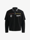 Motorcycle Style Lapel Polo Long Sleeve T-Shirt 