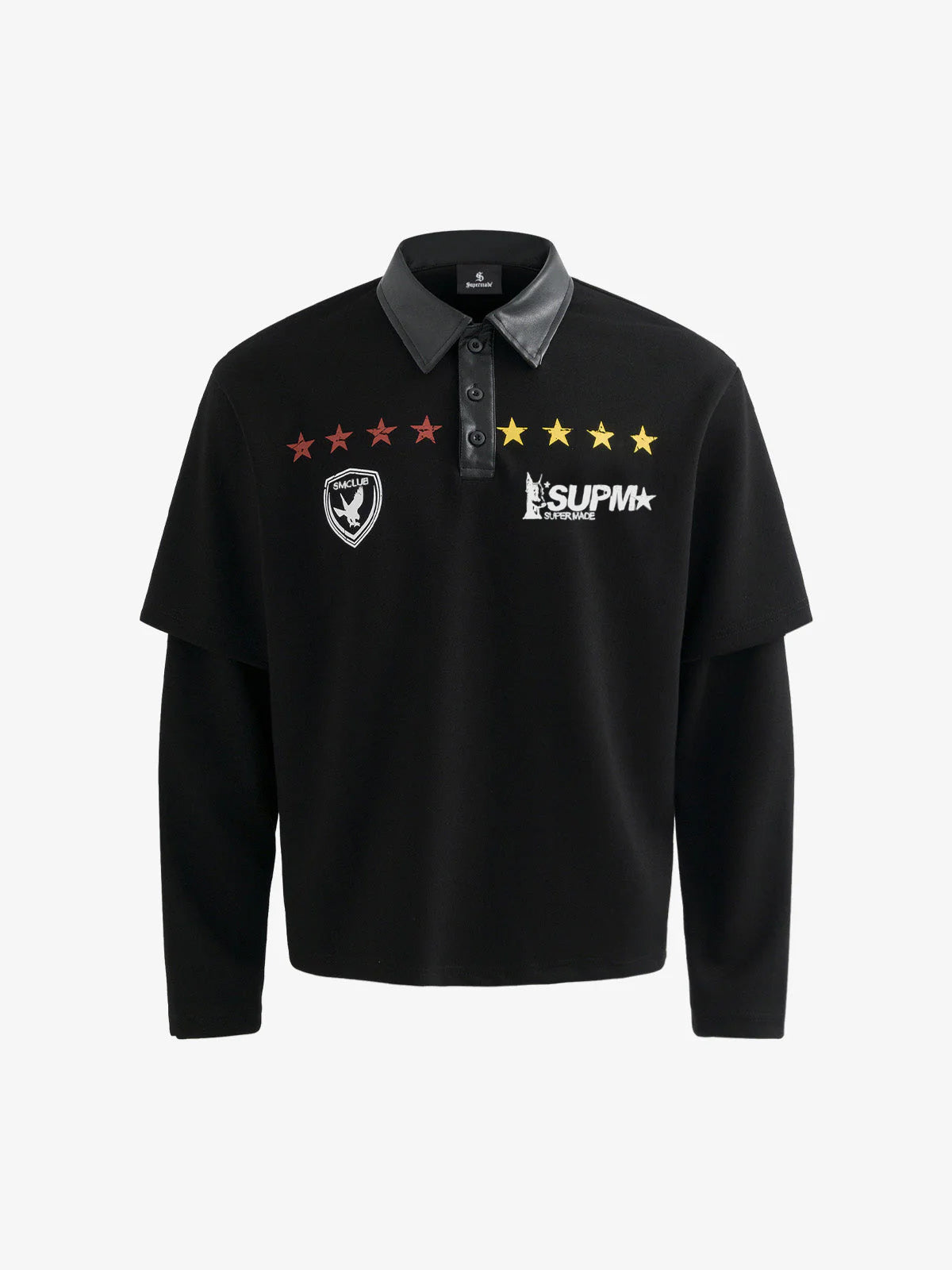Motorcycle Style Lapel Polo Long Sleeve T-Shirt