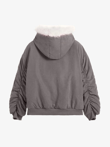 Oversized Reversible Fur Hooded Jacket - 2544 