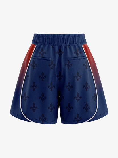 French Style Fleur-de-Lis Print Patchwork Custom Jersey Set - 2623 