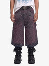 Gradient Rhinestone Embellished Denim Jorts