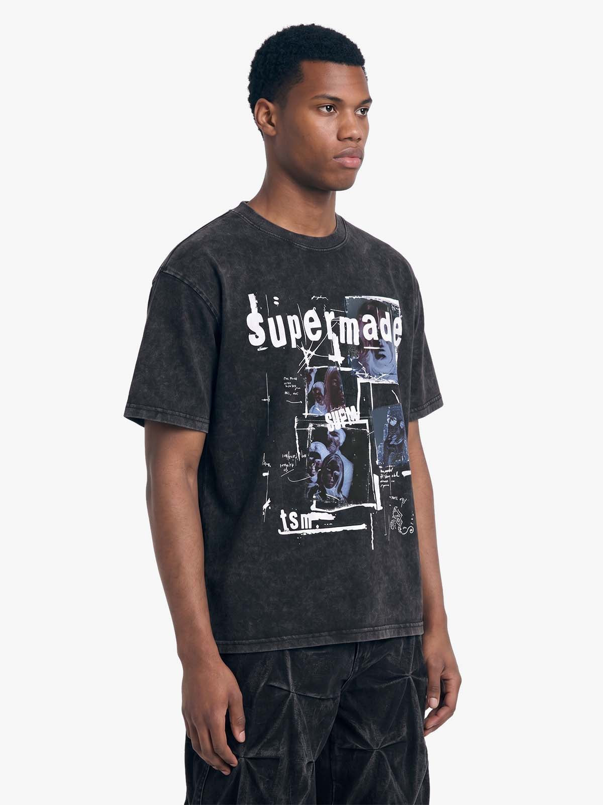 Washed Vintage Collage Graphic T-Shirt 