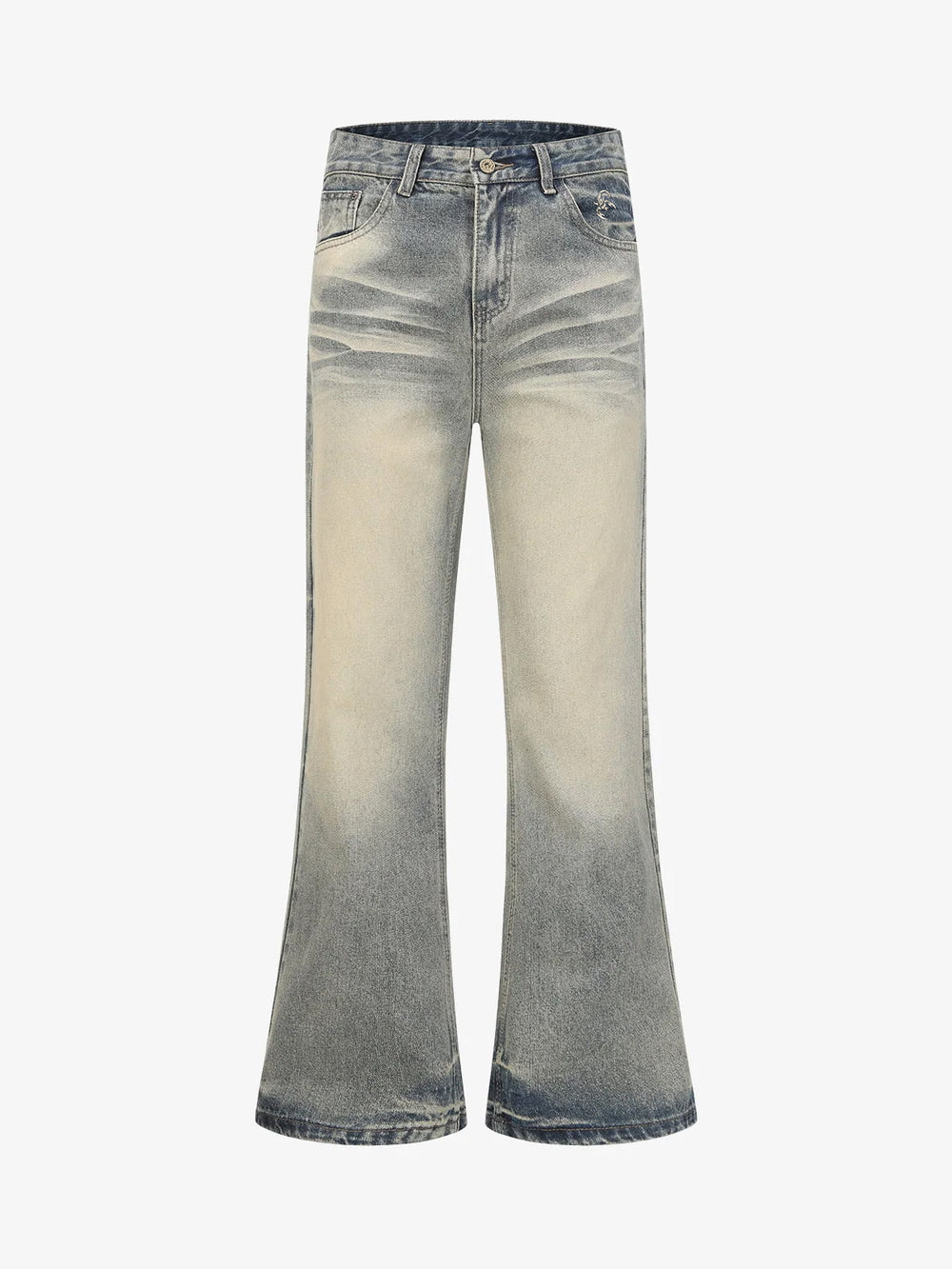 Vintage Washed Flare Jeans - 2625