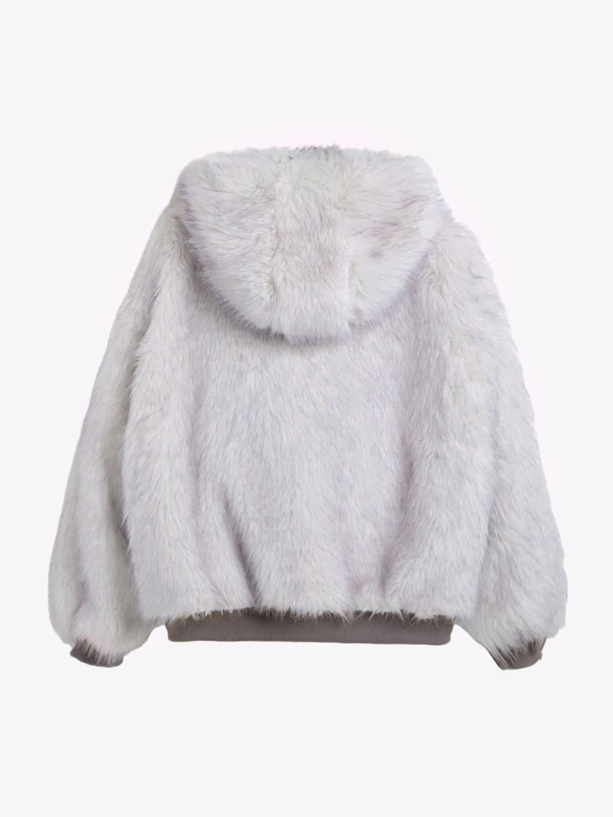 Oversized Reversible Fur Hooded Jacket 