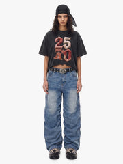 Y2K Faded Stacked Denim Jeans 