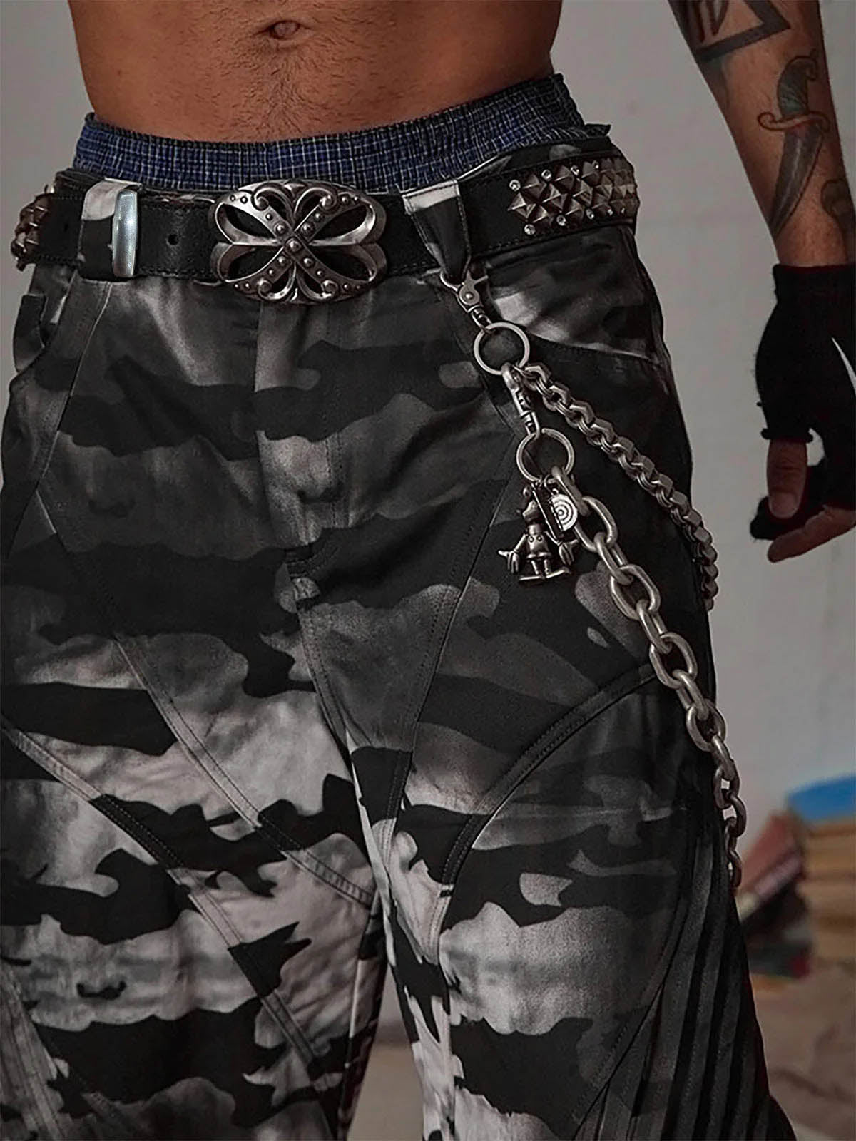 Thesupermade Retro Punk Rhinestone Belt - 2175 