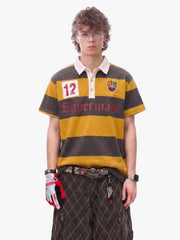 Vintage Striped Rugby Polo Shirt 