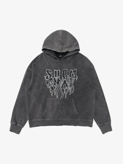 Original Distressed SPMD Graphic Cotton Hoodie 