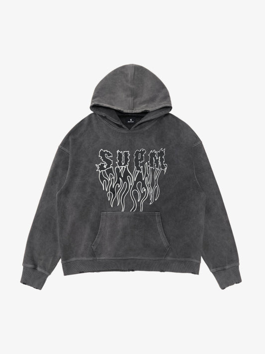 Original Distressed SPMD Graphic Cotton Hoodie 