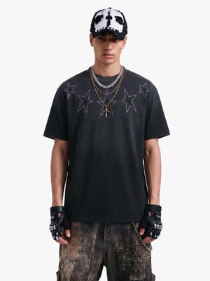 Rhinestone Star Graphic T Shirt 