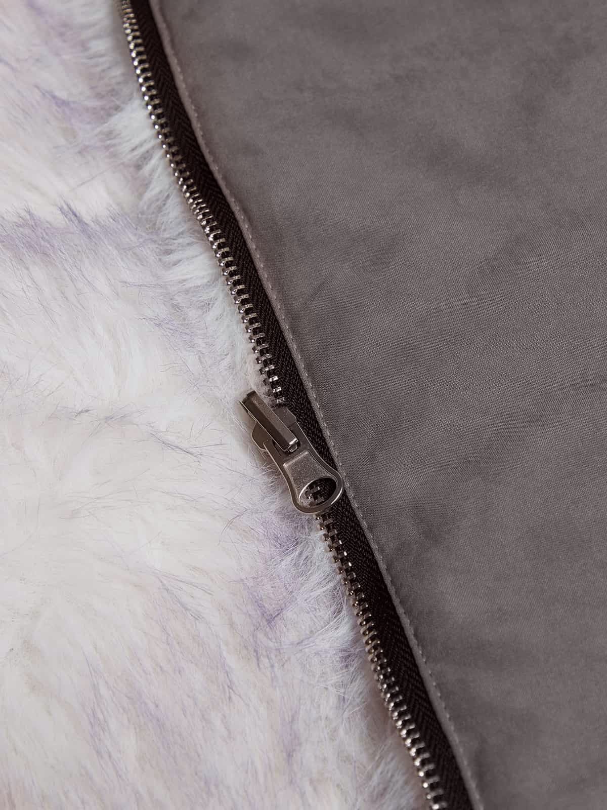 Oversized Reversible Fur Hooded Jacket 