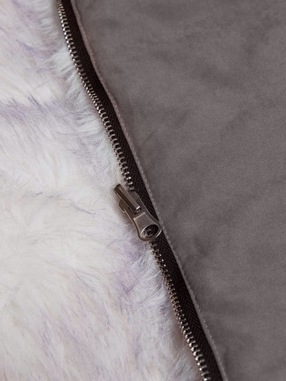 Oversized Reversible Fur Hooded Jacket 