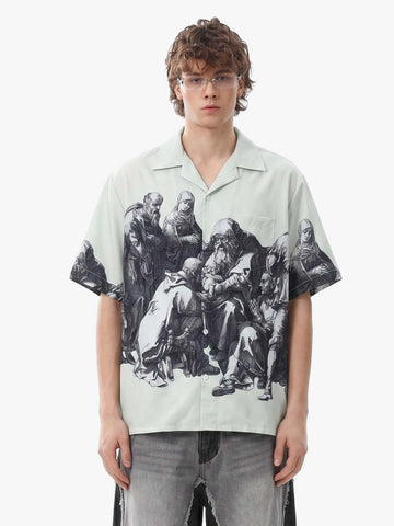 Renaissance Sketch Art Cuban Shirt 