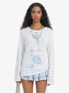 Side Drawstring Stripe Long Sleeve Layering T-Shirt 