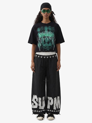 Dark Grid Skull Graphic T-Shirt 