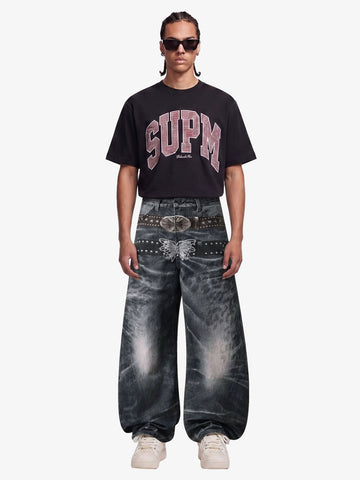 Butterfly Illusion Graphic Print Baggy Jeans 