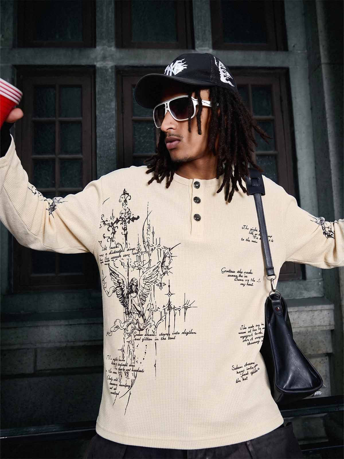 Camiseta de manga larga tipo gofre Rune Henley