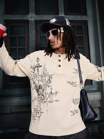 Camiseta de manga larga tipo gofre Rune Henley