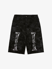 SUPERMADE Roman Column Pattern Embroidered Jeans 