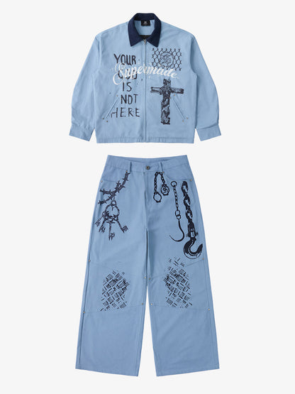 Supermade Retro Slogan Embroidered Canvas Set 