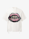 Retro Letter Lip Graphic T-Shirt 