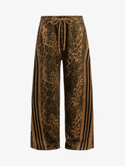 French Terry Cheetah Print Suede Tracksuit - 2277
