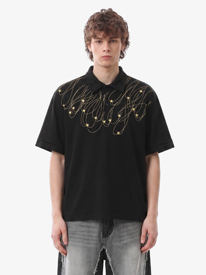 Stellar Embroidery Jersey Polo Shirt 
