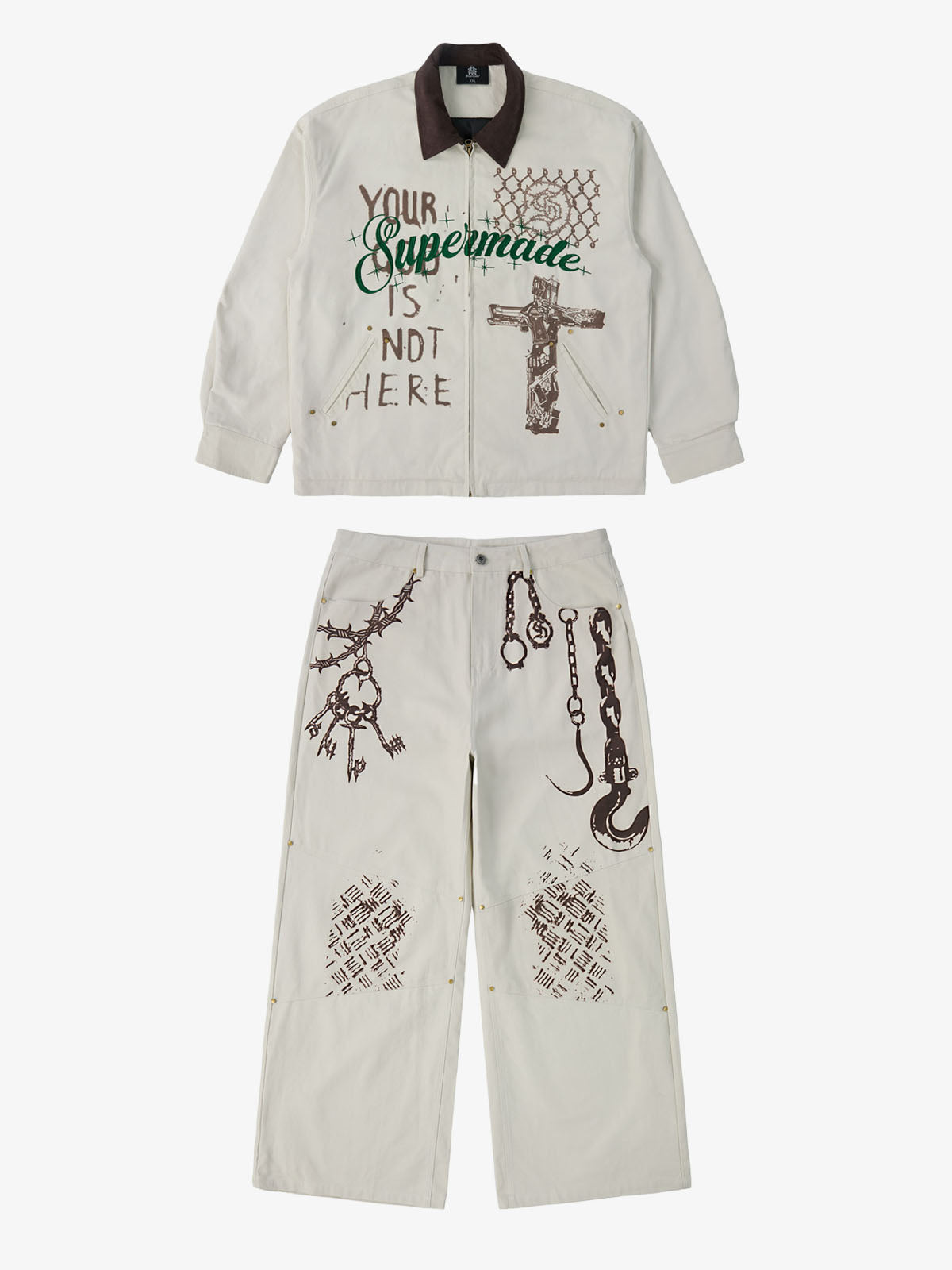 Supermade Retro Slogan Embroidered Canvas Set 