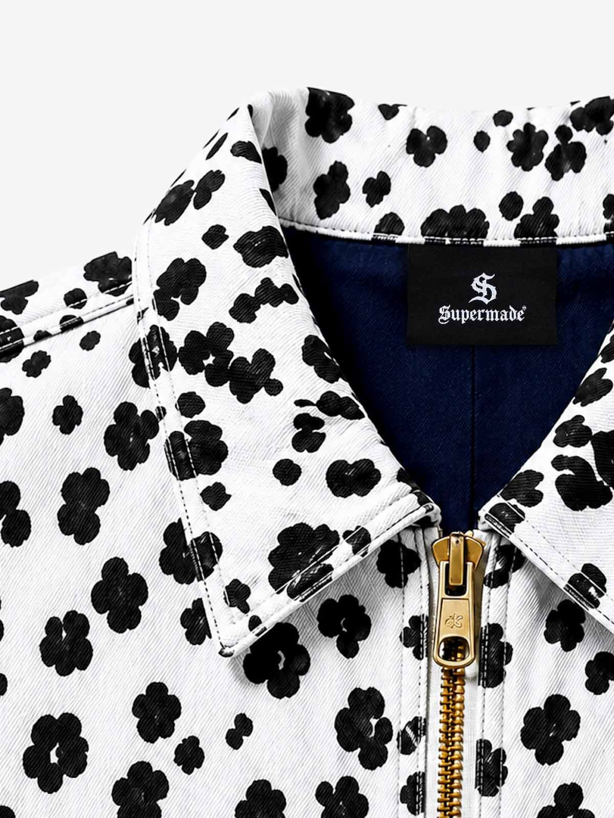 Leopard Racing Gear Patch Denim Jacket