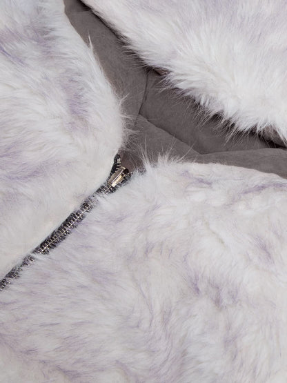 Oversized Reversible Fur Hooded Jacket 